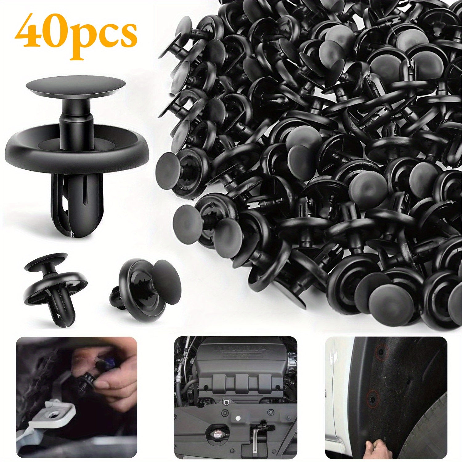 40-Piece Automotive Push-Type Retainer Clips – Engine Under Cover Fasteners for Lexus & Toyota, OEM Replacement Part #90467-07201