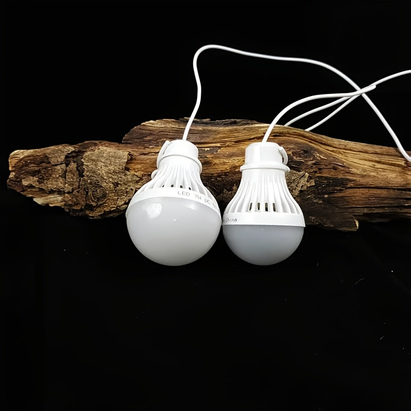 1.5m/59-inch long 5V LED USB bulb, with switch, 3-color dimmable hanging tent light, suitable for camping equipment