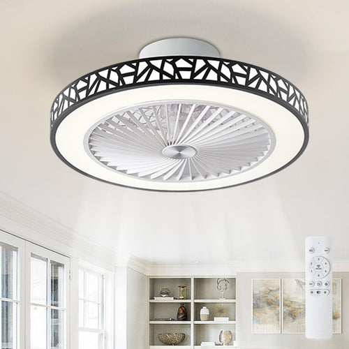 19" Low Profile Ceiling Fan with Remote, Modern Flush Mount Ceiling Fan, Dimmable LED with 3 Color Temperatures, 6-Speed Reversible Fan, for Bedroom, Living Room, Office, Indoor Use