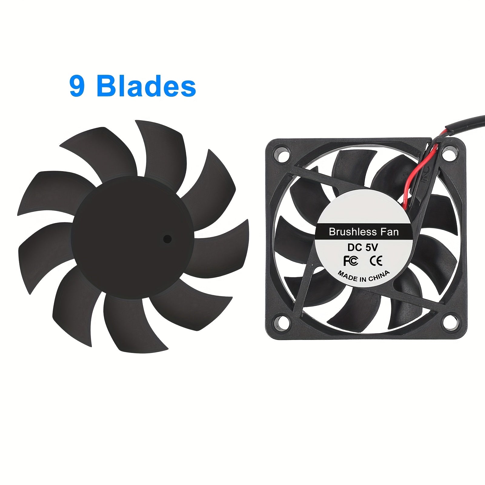 2 Pack 60mm DC 5V USB Fan, 6015 Brushless Cooling Fan 60mmx60mmx15mm 5V USB, Suitable for PC Case Heatsink Raspberry Pi Cooler