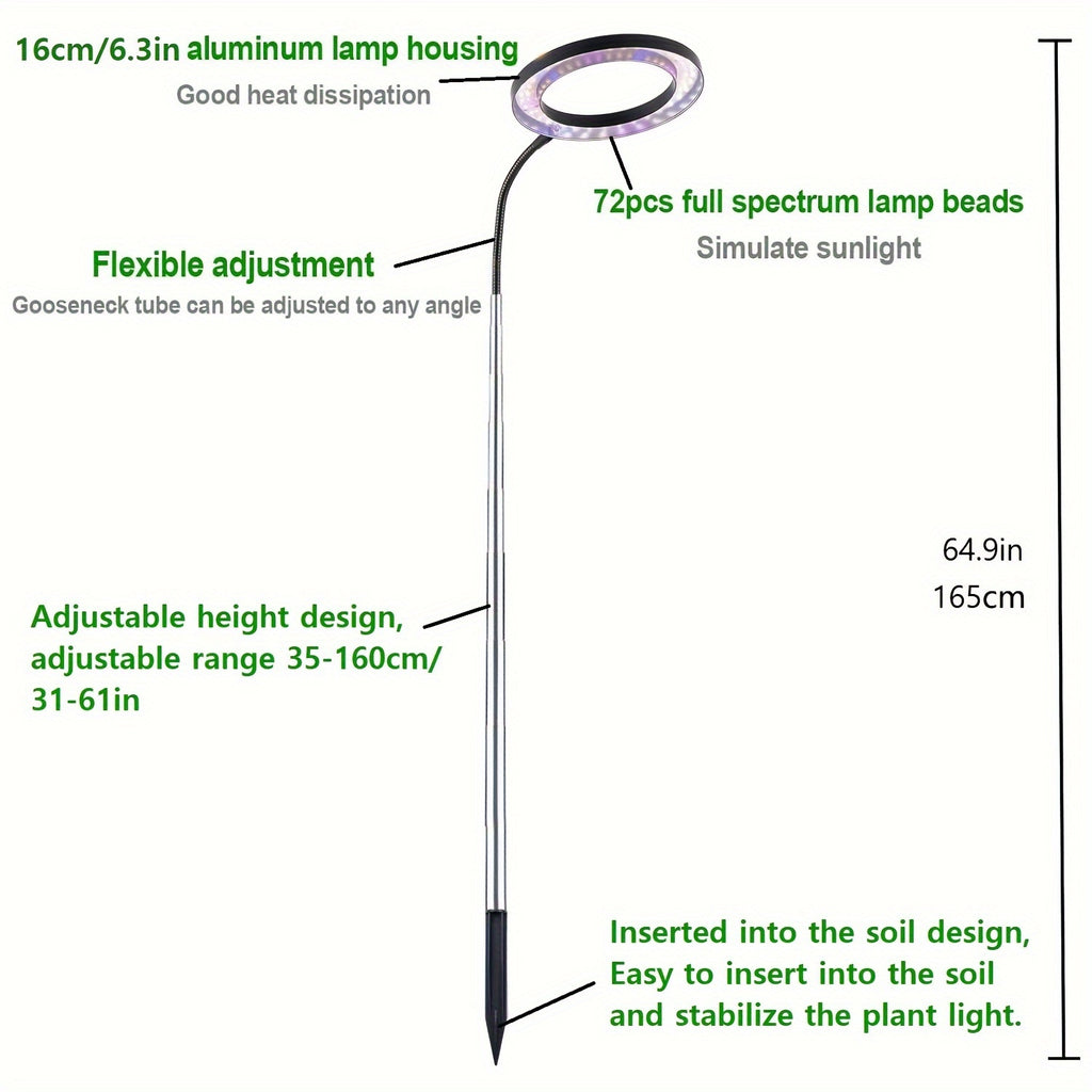 Full-Spectrum Grow Light for Large Plants, Plant Cultivation Light, Sun-Like LED Plant Grow Light, Single Pack