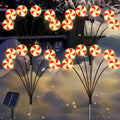 4 件装 圣诞装饰 24LED 棒棒糖圣诞灯,太阳能圣诞灯户外灯 带 8 种模式, 圣诞薄荷糖果通道庭院装饰花园/草坪/露台