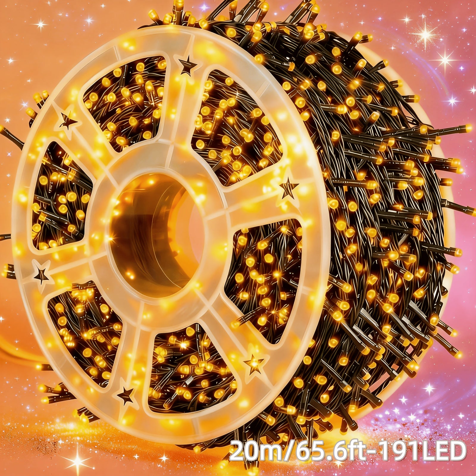 LED串灯 411颗/331颗/271颗/191颗灯珠 8种模式 IPX4级防溅户外仙女灯 适用于圣诞、情人节、复活节、万圣节、感恩节、跨年夜、独立日、光明节、排灯节、婚礼、花园、阳台、露台、派对装饰