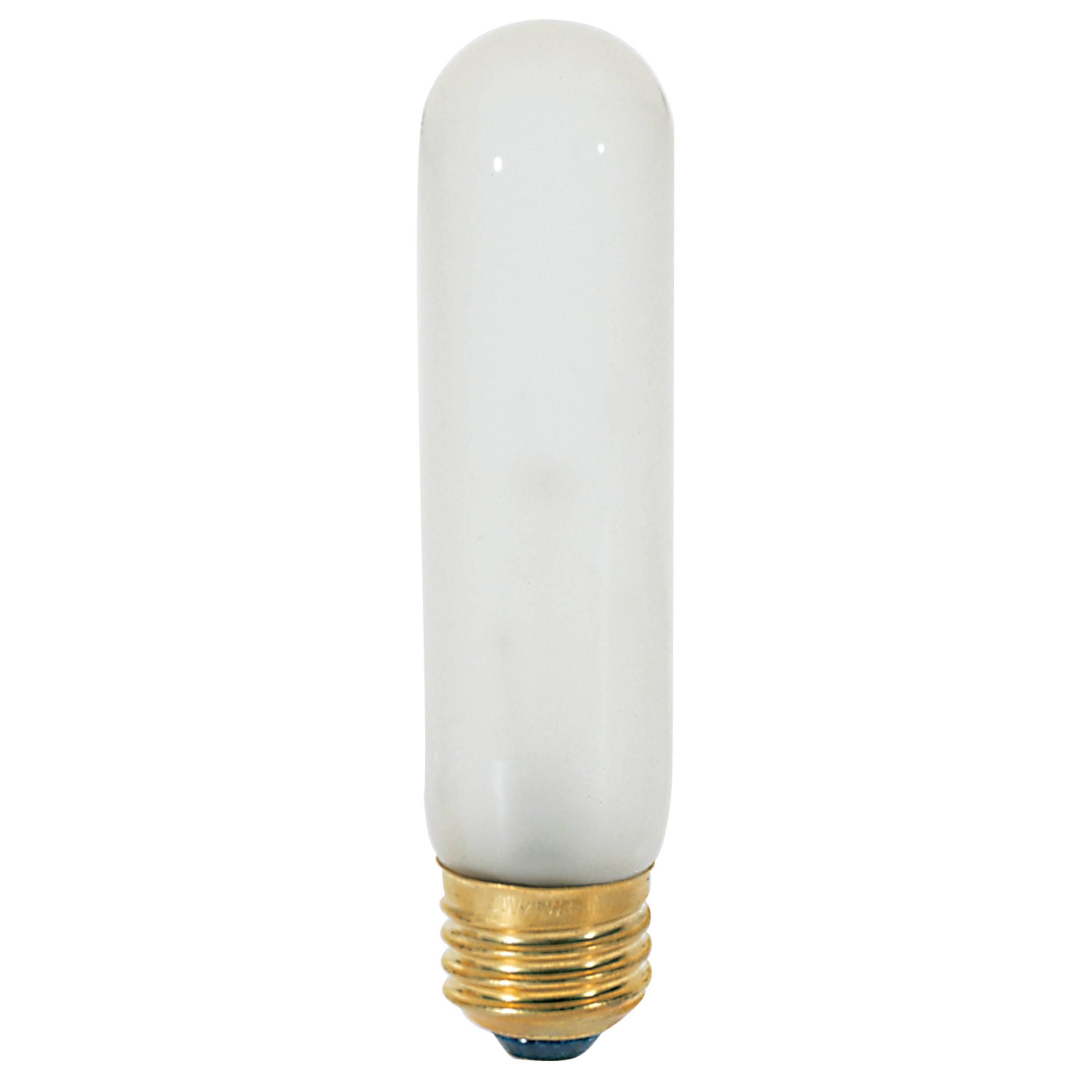 Satco S3251 25W T10 frosted incandescent bulb, medium base