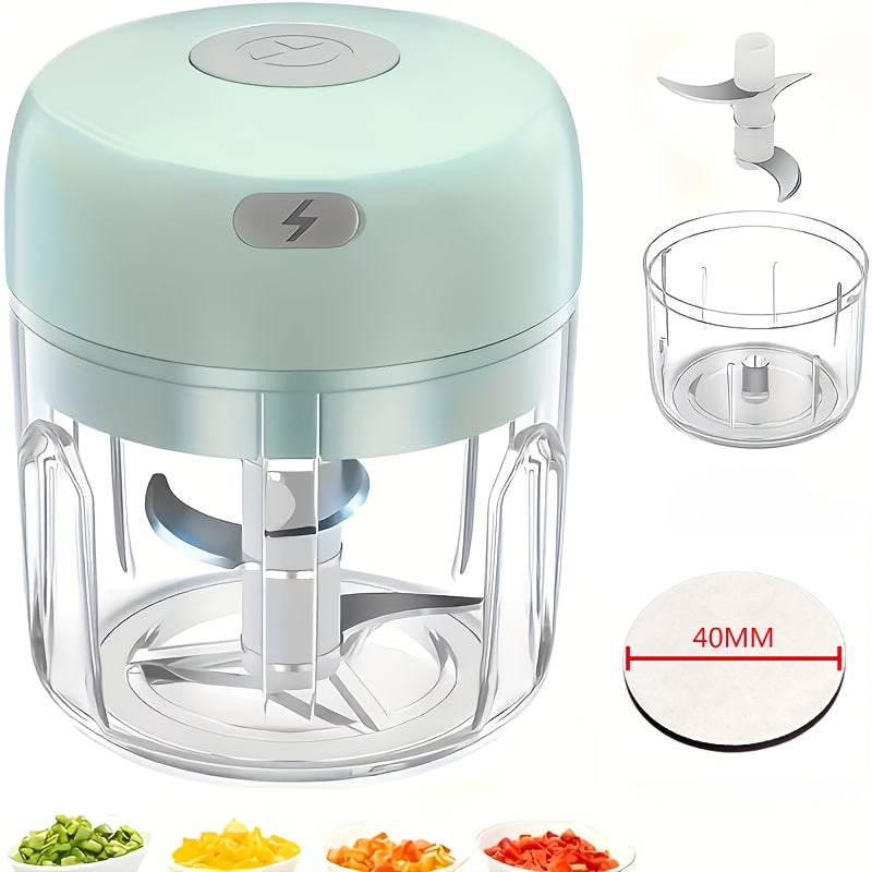 8.45oz Mini Rechargeable Garlic Mincer Meat Grinder, With Fridge Magnet, Durable and Sturdy, Perfect for Mashing Garlic, Chili, Onion, Minced Meat and Nuts