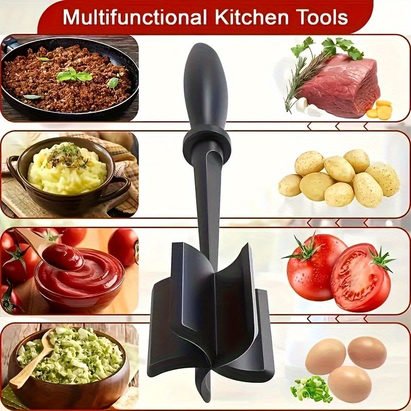 1PC Meat Grinder Heat Resistant Meat Chopper, Premium Ground Meat Masher for Burger Beef Turkey Mincing and Shredding