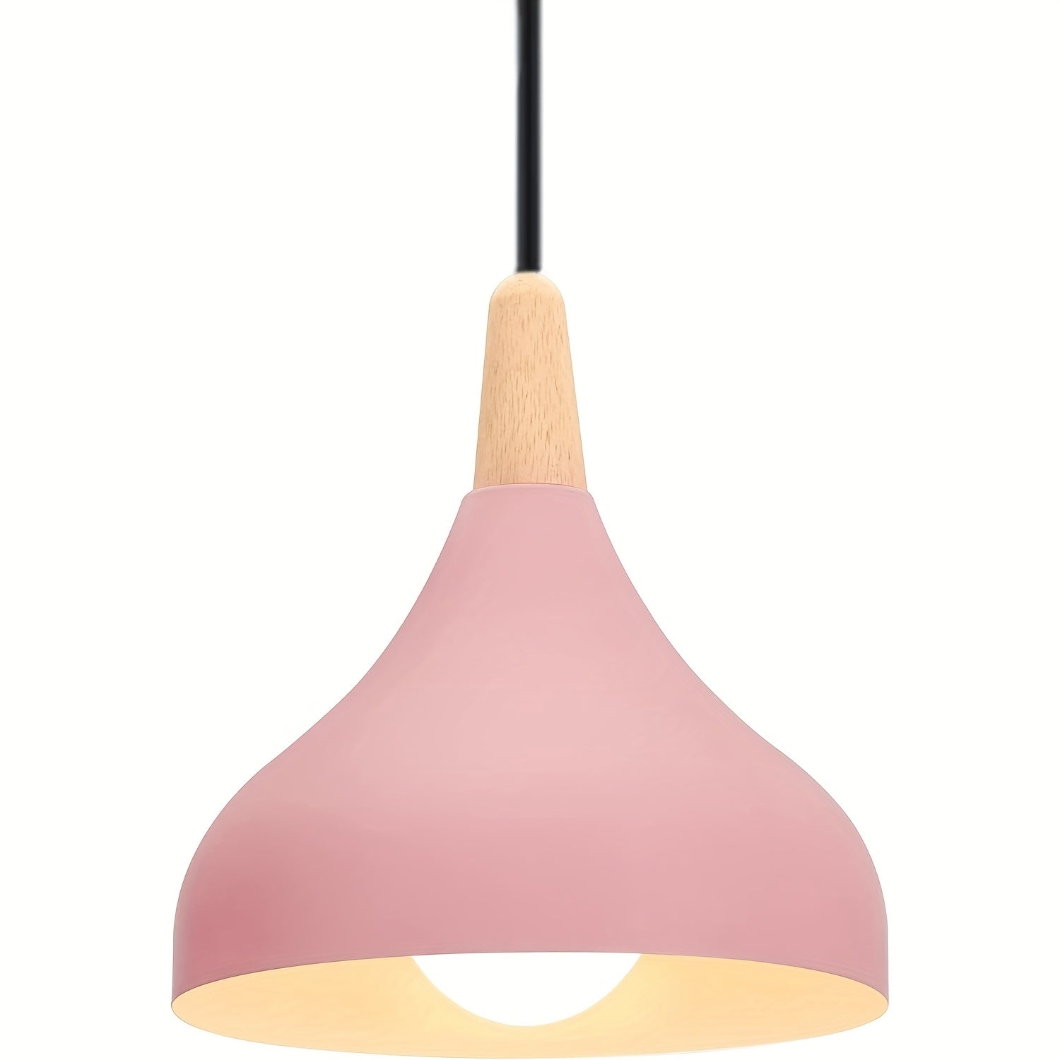 Pendant light vintage chandelier modern teardrop hat ceiling light metal wood pendant light suitable for bedroom, dining room, kitchen (bulb not included!!!)