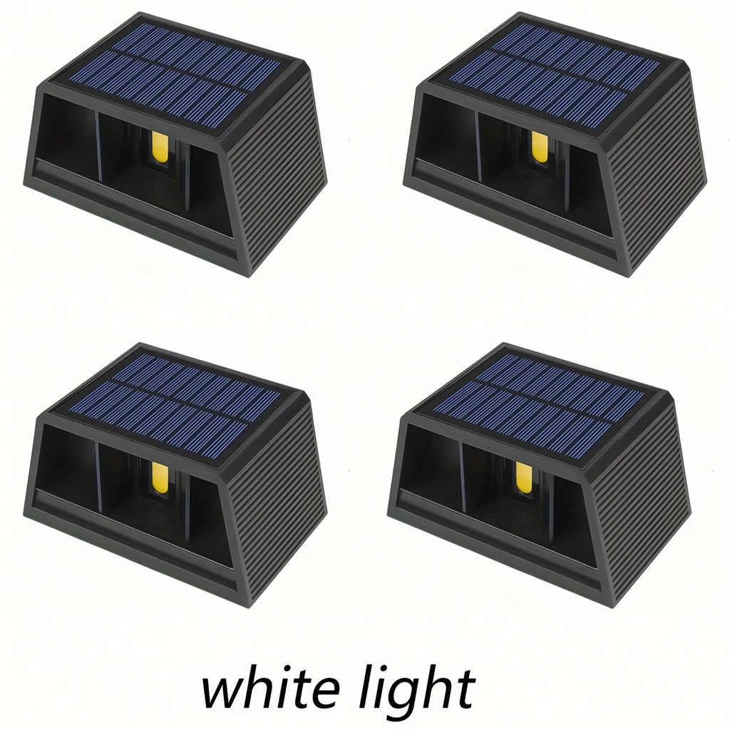 2pcs/4pcs Solar LED Wall Light, Adjustable Lighting Range, Up and Down Wall Light, for Outdoor Garden, Patio, Ambient Light, Modern Villa Landscape, Pathway, Hallway