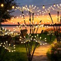 60 LED Warm Light Solar Firework Light, Specialized for Courtyard and Pathway Lighting, Garden Landscape Decoration Essential, Suitable for Outdoor Use, with Auto On/Off and Swaying Firework Design, Perfect for Illuminating Gardens