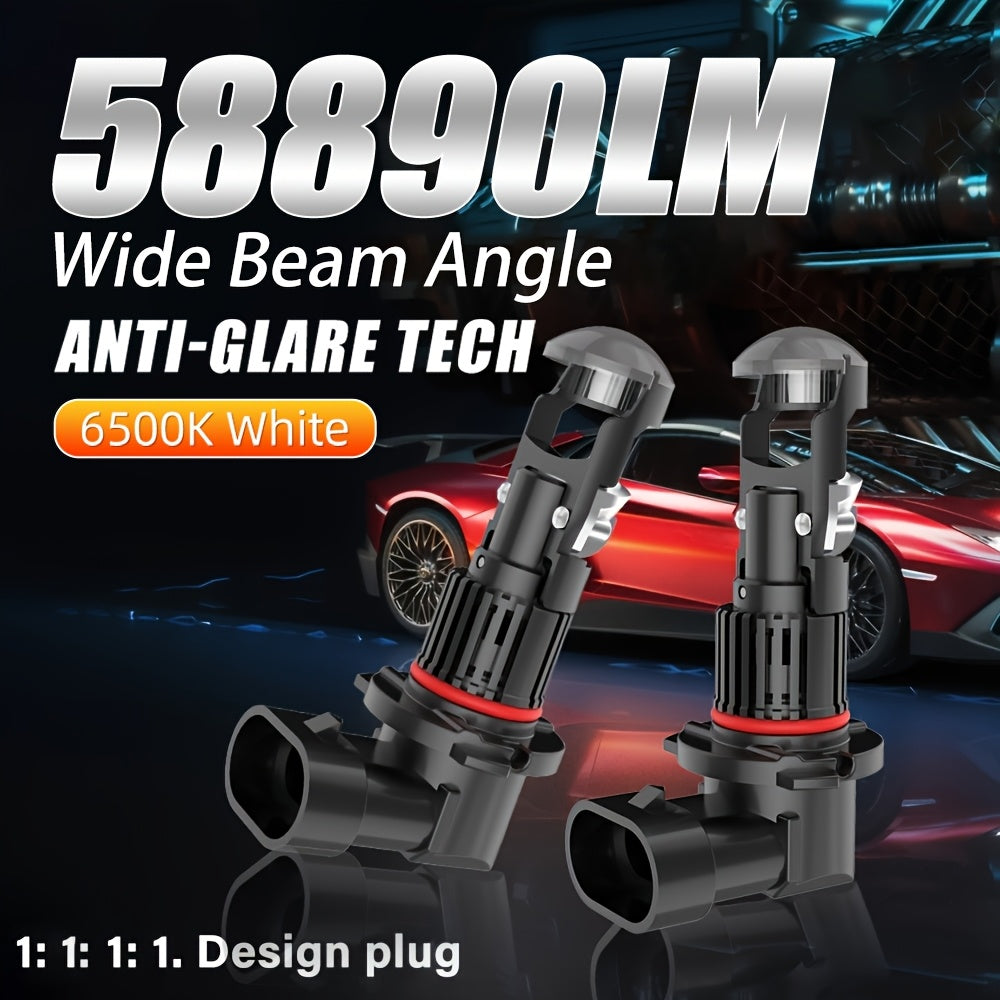 2-Pack LED Car Headlight Bulbs H7/H11/9005/9006 Models, High Brightness LED Bulbs 58890 Lumens 300W 6500K White Light, Improve Visibility Ensure Driving Safety, 1:1 Direct Plug Design, High/Low Beam Integrated