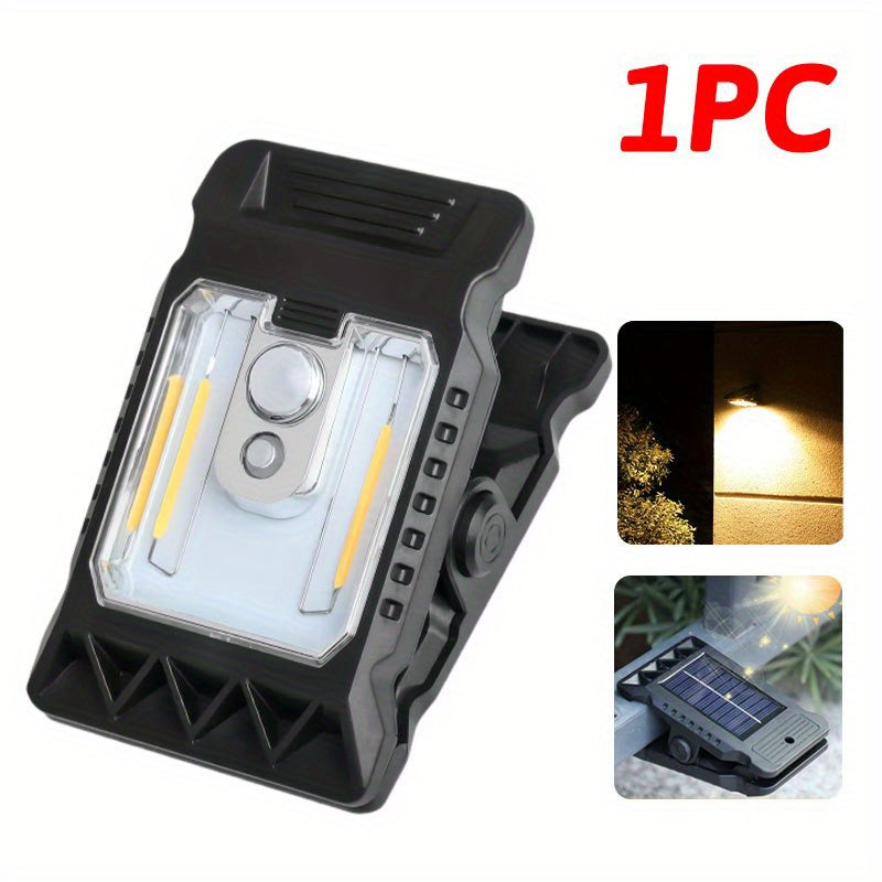 1 Rechargeable Solar Courtyard Street Light, Sensor Garden Light, Clip-On Design Multifunctional Fence Emergency Light, Bright LED Wall Light Perfect for Tree Branches, Balcony