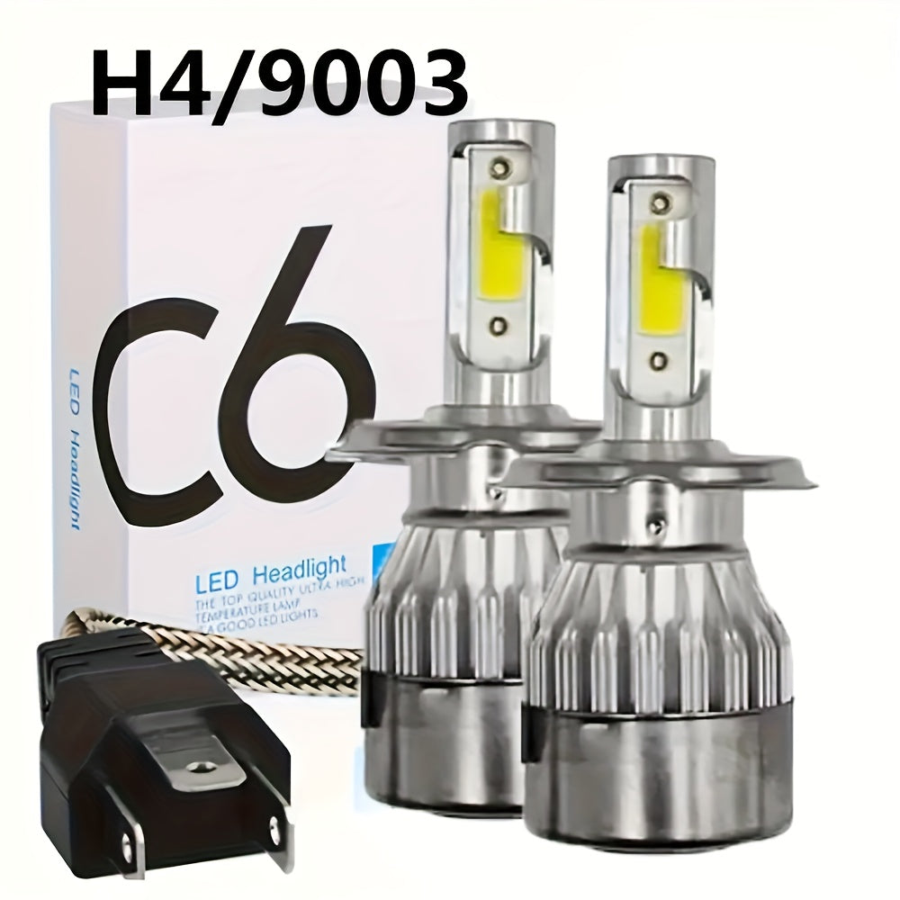 2-Pack LED Car Headlight C6 Bulbs H7 H4 H8 H9 H11 9005 9006 LED Light 6000K Car Light 12V Car Headlight Conversion Kit, Fits Multiple Car Models, High Quality Replacement Bulbs, Car Bulbs, No Battery Included