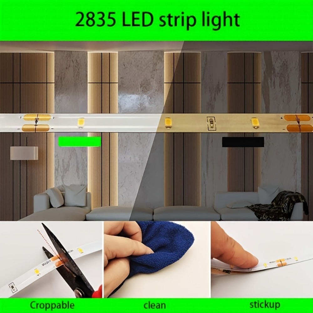 LQHZMYY 2835 LED灯带 - 暖白/冷白，自粘式电池供电（不含电池）适用于电视背光、橱柜、衣柜、家居装饰及情人节氛围照明，房间用电池灯