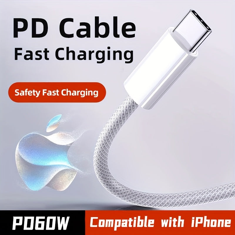 KAXOE 60W Fast Charging Cable Data Cable, Type-C USB To C PD Fast Charging Data Cable For IPhone 15 16 Series, For Samsung L Series Fast Charging Phone Tablet Length Data Cable