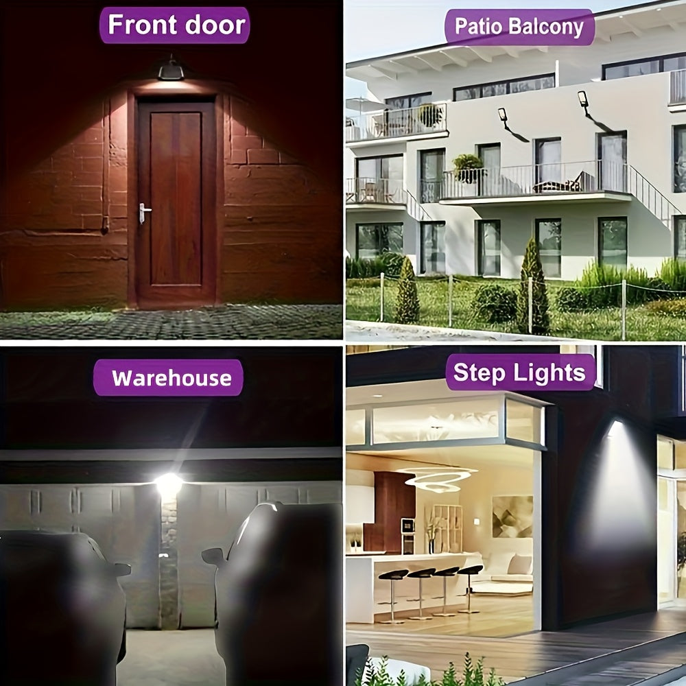1 Smart Motion Activated Solar Light, Perfect for Commercial Streets and Areas, High Brightness LED Solar Wall Lighting, Rechargeable COB Street Light, with Three Outdoor Decorative Lighting Modes for Deck Security Purposes