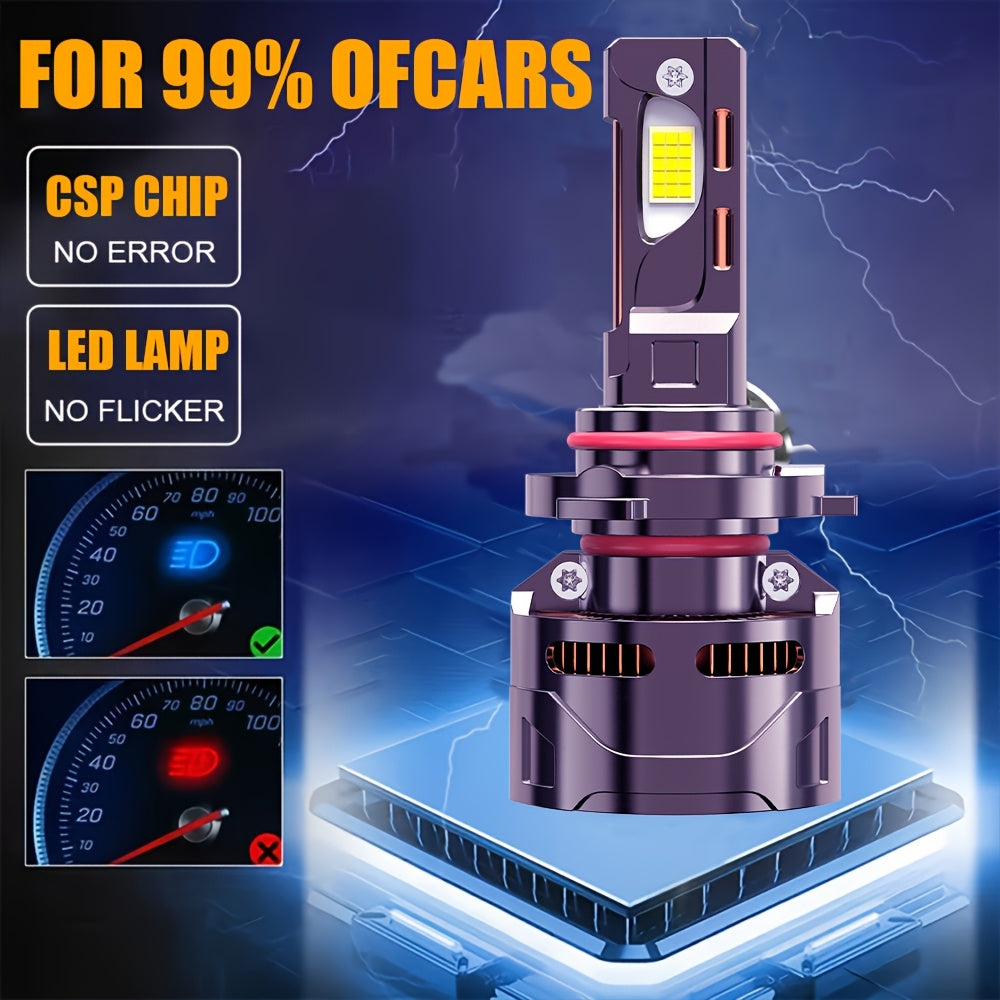 2PCS LED Car Headlights / Universal Fit, Compatible with H11/H4/H1/H7, 9005/9006/9012 - 58000LM, 7500K Cool White Light, Super Bright Chips, Plug-and-Play System, Built-in & External Driver, No Battery Included