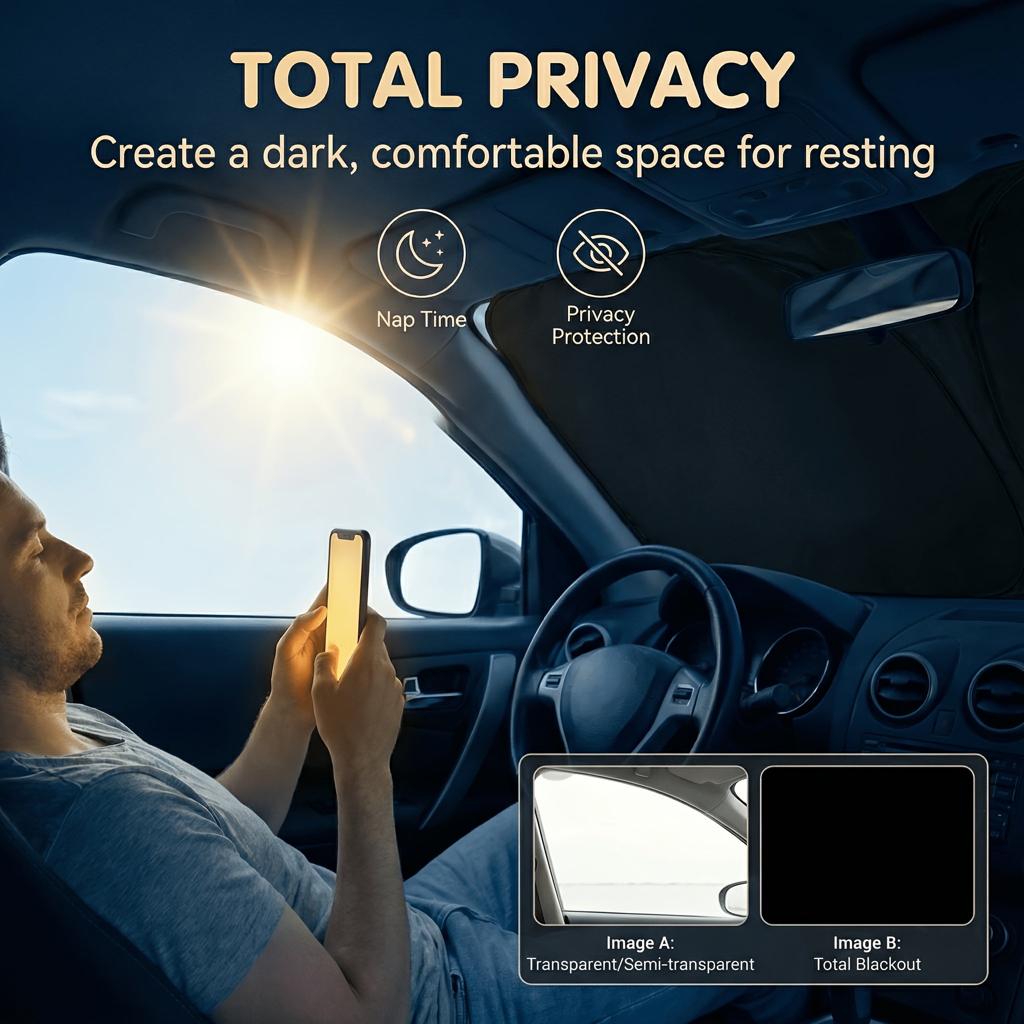 2026 New Portable Car Windshield Sunshade, 31.5*55.91" Titanium Silver, Foldable Four-Layer Diamond Mesh Sunshade, Heat Insulation & UV Protection, Easy to Install, Fits Most Vehicles