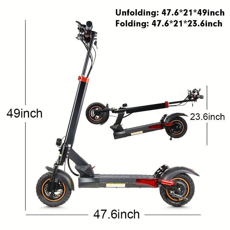 成人和青少年电动滑板车 - 强劲750W电机，60公里/37英里续航，10英寸气垫越野轮胎，可折叠滑板车，带RGB灯光、转向信号灯、USB电源接口、双盘刹车、双悬挂、LED显示屏，适合户外旅行