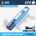 SMILING SHARK SD1023 Portable Flashlight, XPE Super Bright Spotlight - Zoomable COB Side Light, 3 Modes, Type-C Rechargeable, with Hook & Colorful Design, Ideal for Outdoor Camping, Hiking, Adventures & Home Gifts