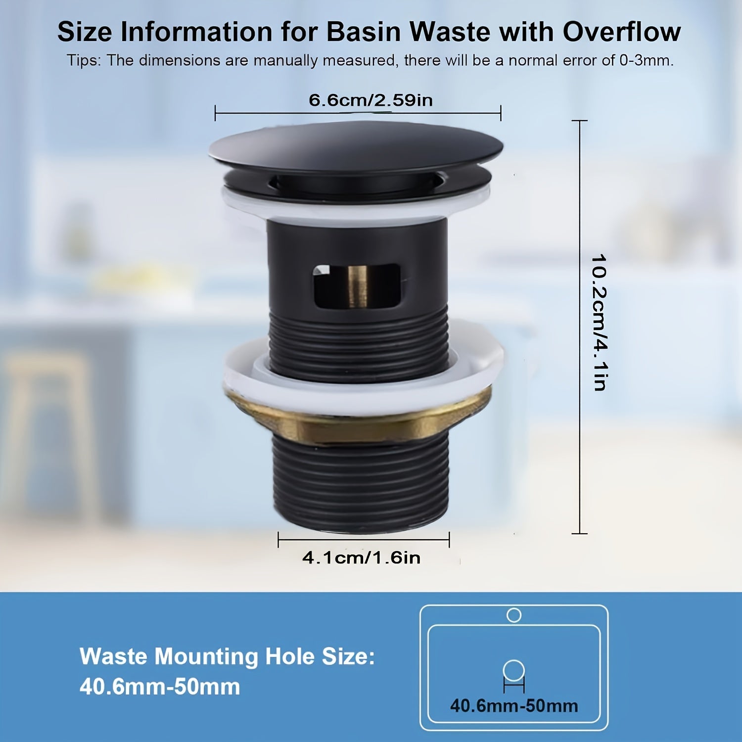Universal Pop-Up Sink Drain Stopper - Fast Drain for Wash Basin, Bathroom Faucet Accessory, Kitchen & Bathroom Part