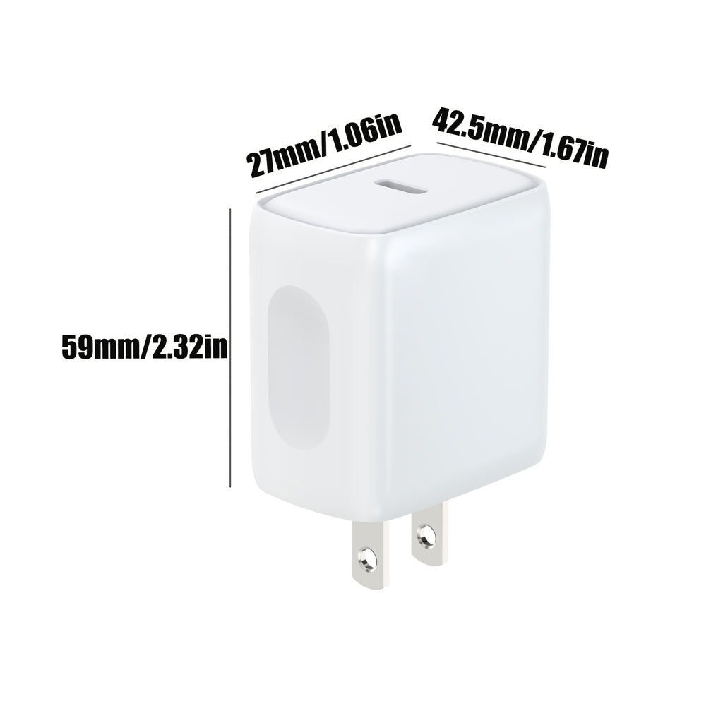 20W PD Fast Charger 4-Pack & 6-Pack Available, USB C Wall Charger with 6ft Cord for iPhone 16/15 Series, iPad, Samsung S25 Ultra, Tablets & More