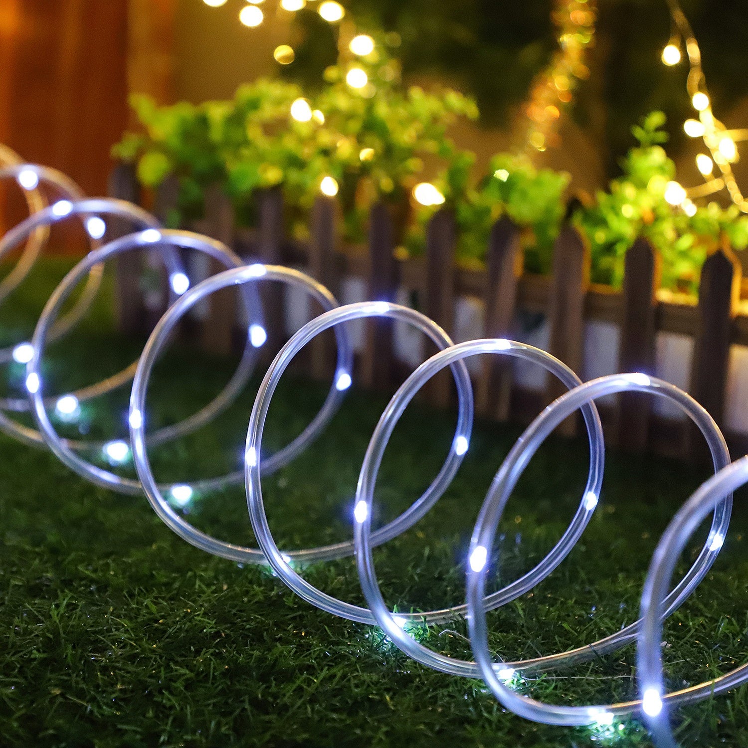 Solar LED string light, 50/100/200/300 Christmas fairy colorful tube lights, suitable for patios, gazebos, trampolines, pathways, swimming pools, garden decoration, Christmas parties, Halloween party decorations, Easter decorations