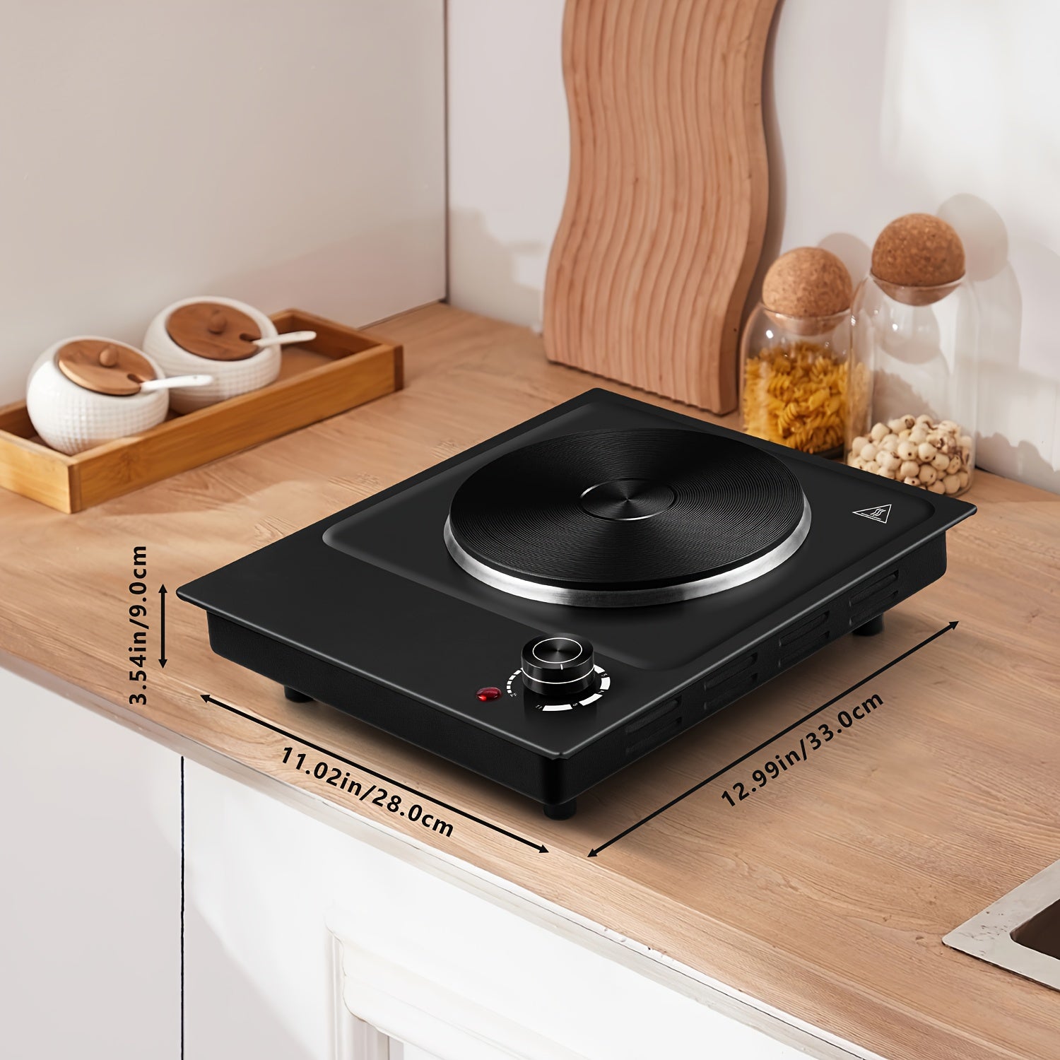 CUSIMAX Electric Hot Plate, Portable Double Burner Electric Stove, 1800W Cast Iron Double Cooktop, Compatible with All Types of Cookware, Stainless Steel