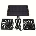DBF Solar Fan and Panel Set - 2-in-1 Outdoor Exhaust/Intake Fan, Suitable for Chicken Coop, Shed, Dog House and RV - Detachable Panel Maintenance-Free Operation, Solar Ventilation System for Chicken Coop, Shelter and Pet House