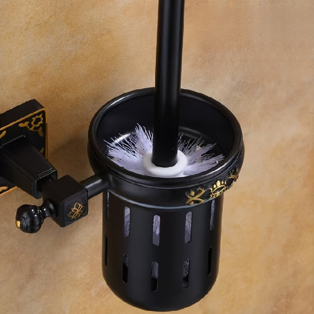 Wall Mount Toilet Brush Set - Home Design Focused on Reaching Hard-to-Reach Areas, Luxury & Flexible Cleaning, No Corner Missed in Bathroom
