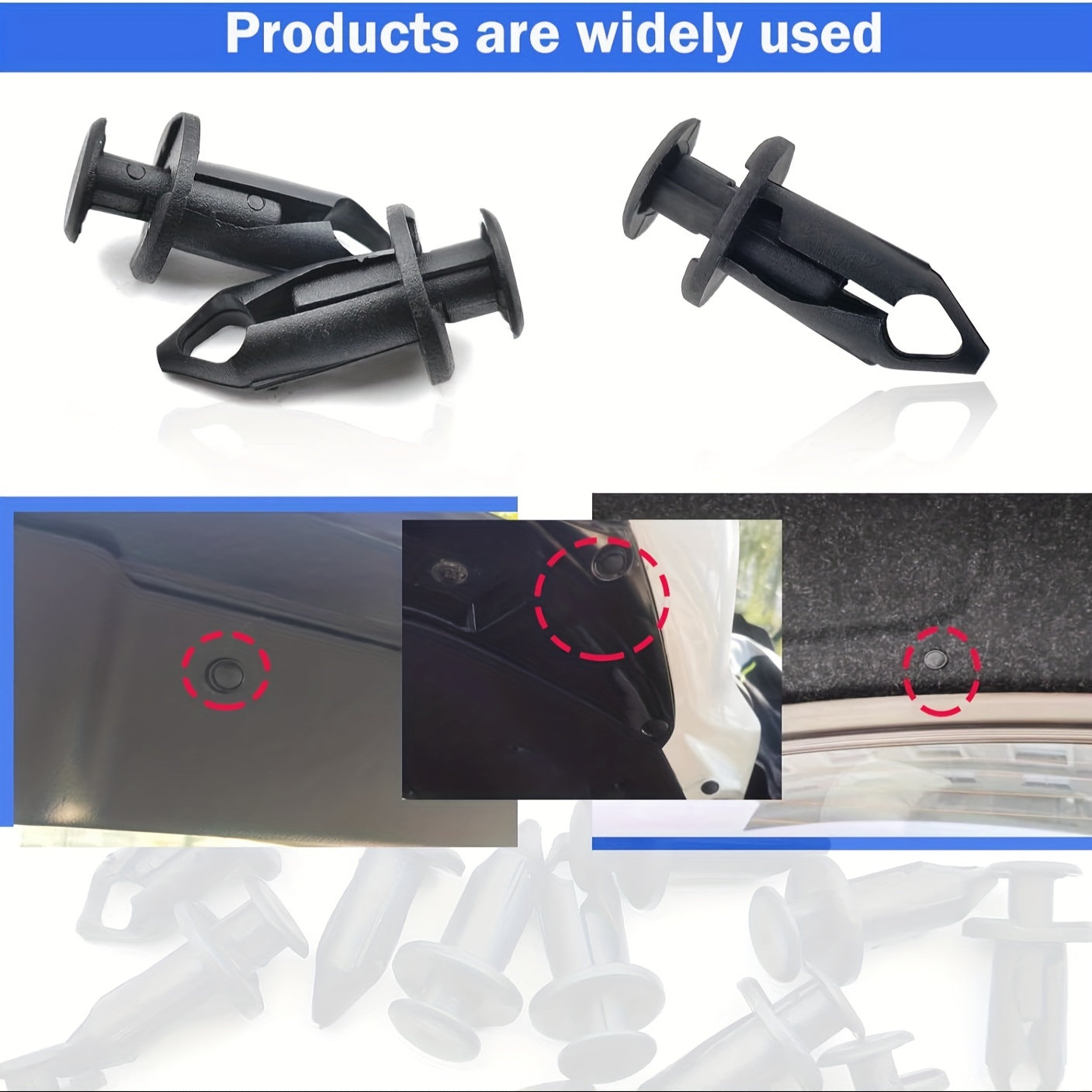 100pcs ATV Bumper Clip Push Fasteners, Compatible with Honda 90653-HC4-900 / 7661855