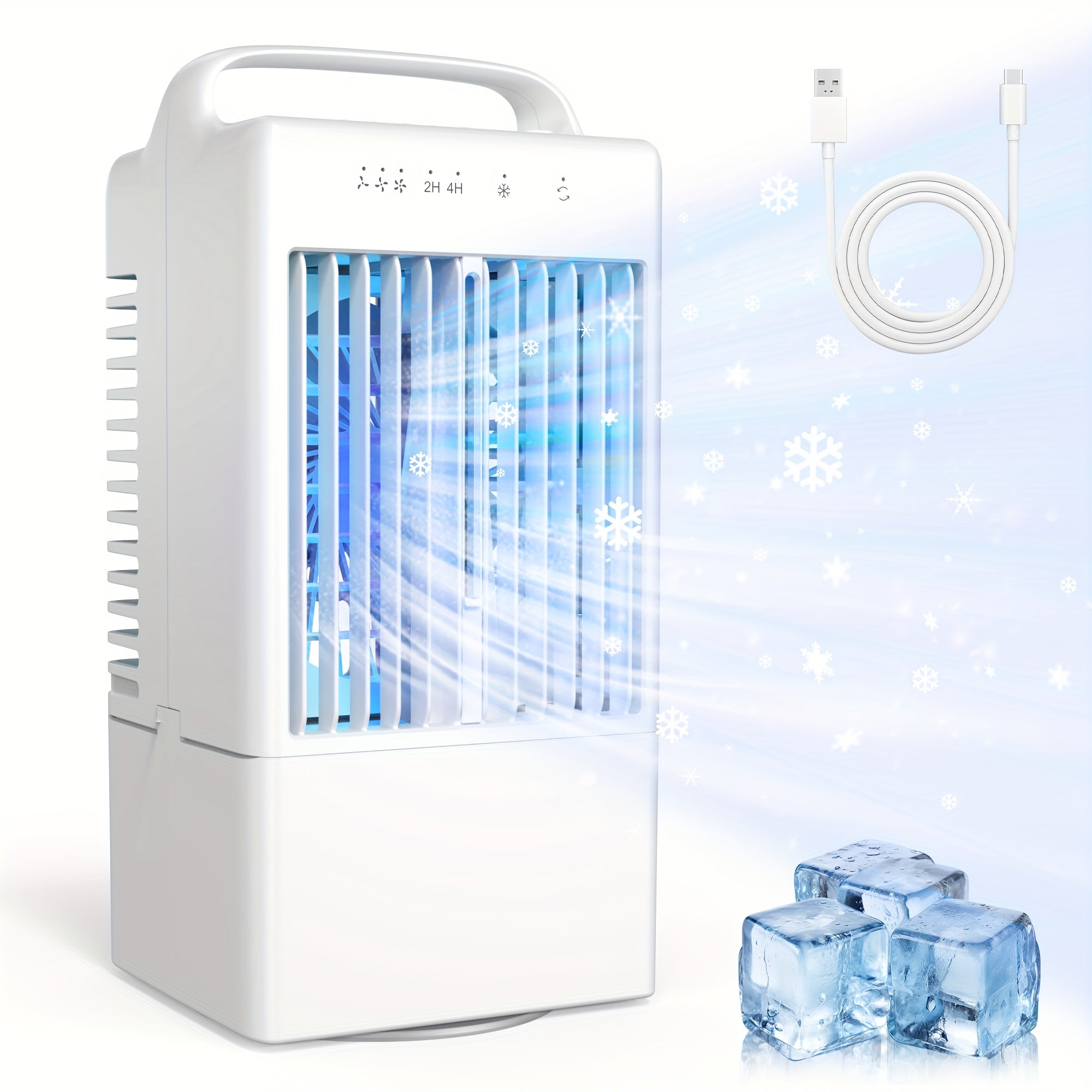 Portable Fan - Quiet Mini Personal Desktop Air Cooler for Bedroom, Living Room, Study and Travel, Energy-Efficient Quadrilateral Design, Battery-Free Direct Powered Cooling Device, Modern Home Air Cooler Fan