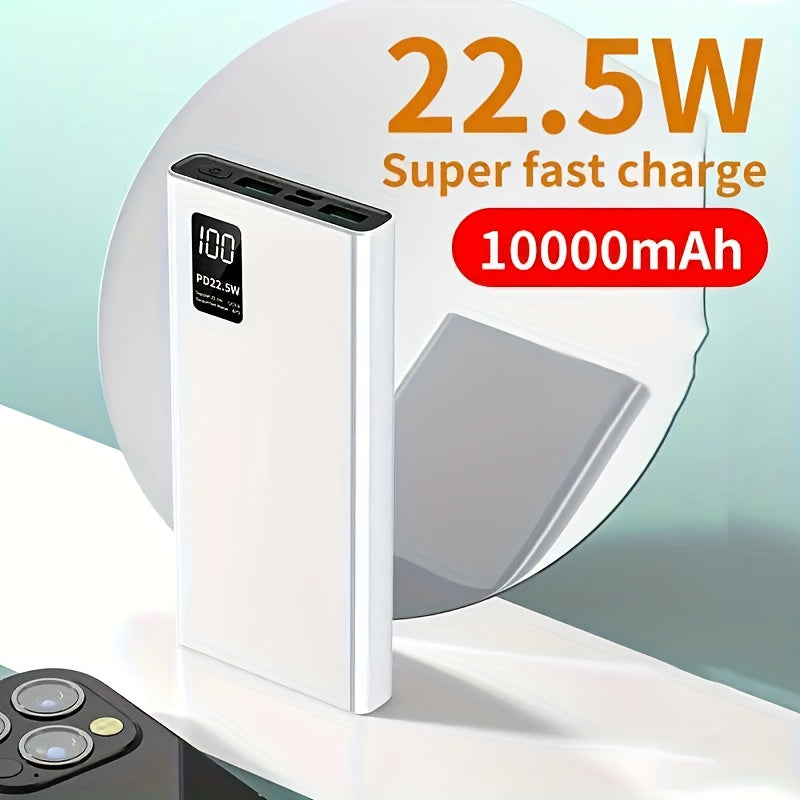 20000mAh/10000mAh Portable Power Bank, 22.5W Fast Charging Outdoor Portable Charger, 2 USB 3.0 C-type QC PD4, with LED Display Screen, External Backup Battery Charger, Safe and Stable Polymer Lithium Battery
