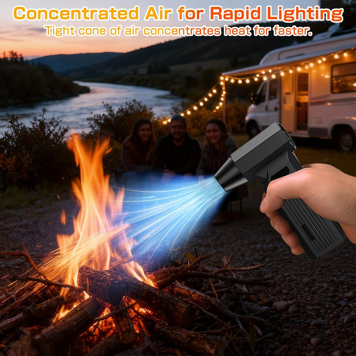 140000RPM High Power Turbo Fan with LED Light, Multi-speed Adjustable High Wind Speed, Powerful Snow & Leaf Blower, Brushless Motor Long Lasting Battery, Lightweight Mini Turbo Fan for Car Cleaning