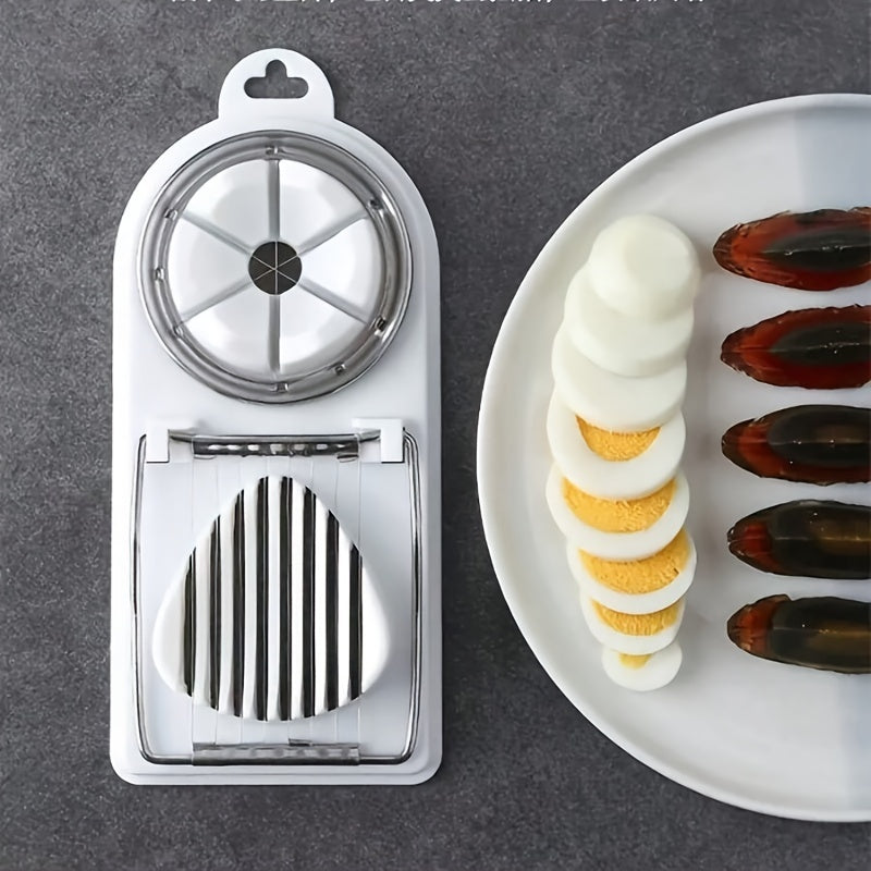 1PC Household Multifunctional Egg Slicer, 2-in-1 Egg Cutter Divider Dicer Slicer for Hard Boiled Eggs, Kitchen Gadget