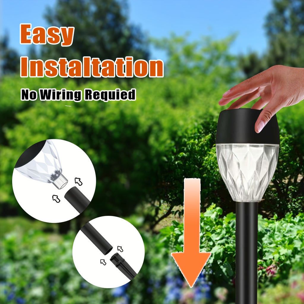A Set of Twelve Diamond-Shaped Solar Lights, Suitable for Outdoor Use, Suitable for Various Environments and Conditions, with High Efficiency and Design