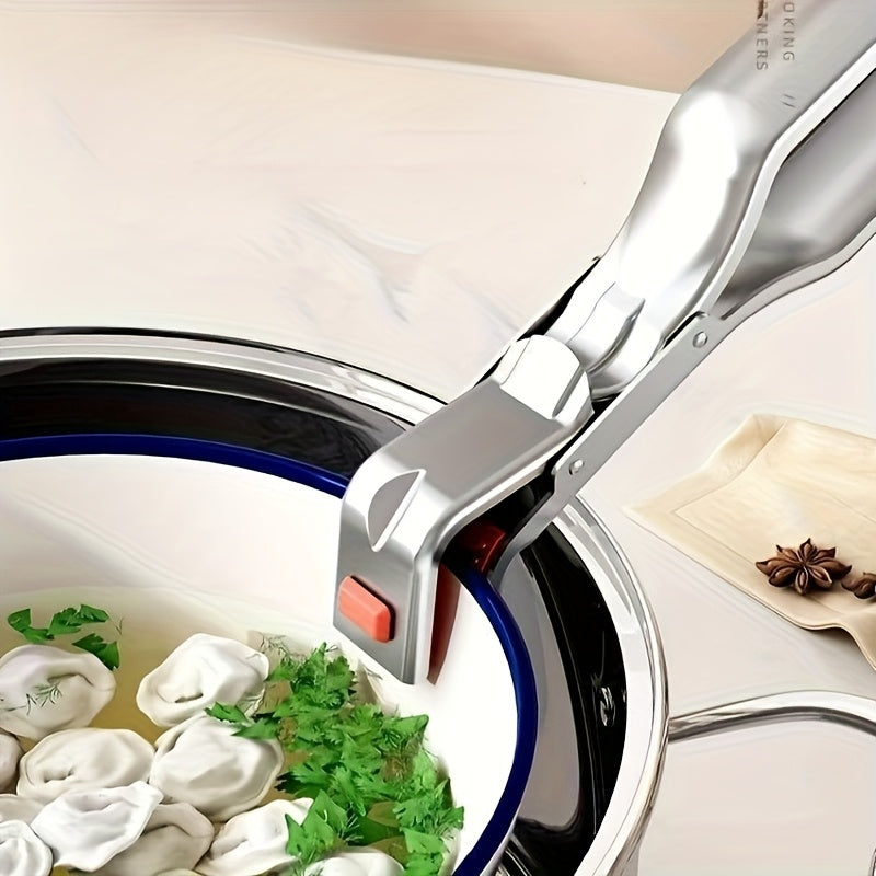 Stainless Steel Heat-Resistant Clip | Kitchen Bowl &amp; Steamer Tongs, High-Temperature Resistant, Ergonomic Handle - Lightweight &amp; Easy to Use, for Air Fryer, Steamer, Oven | Essential Kitchen Cooking Tool