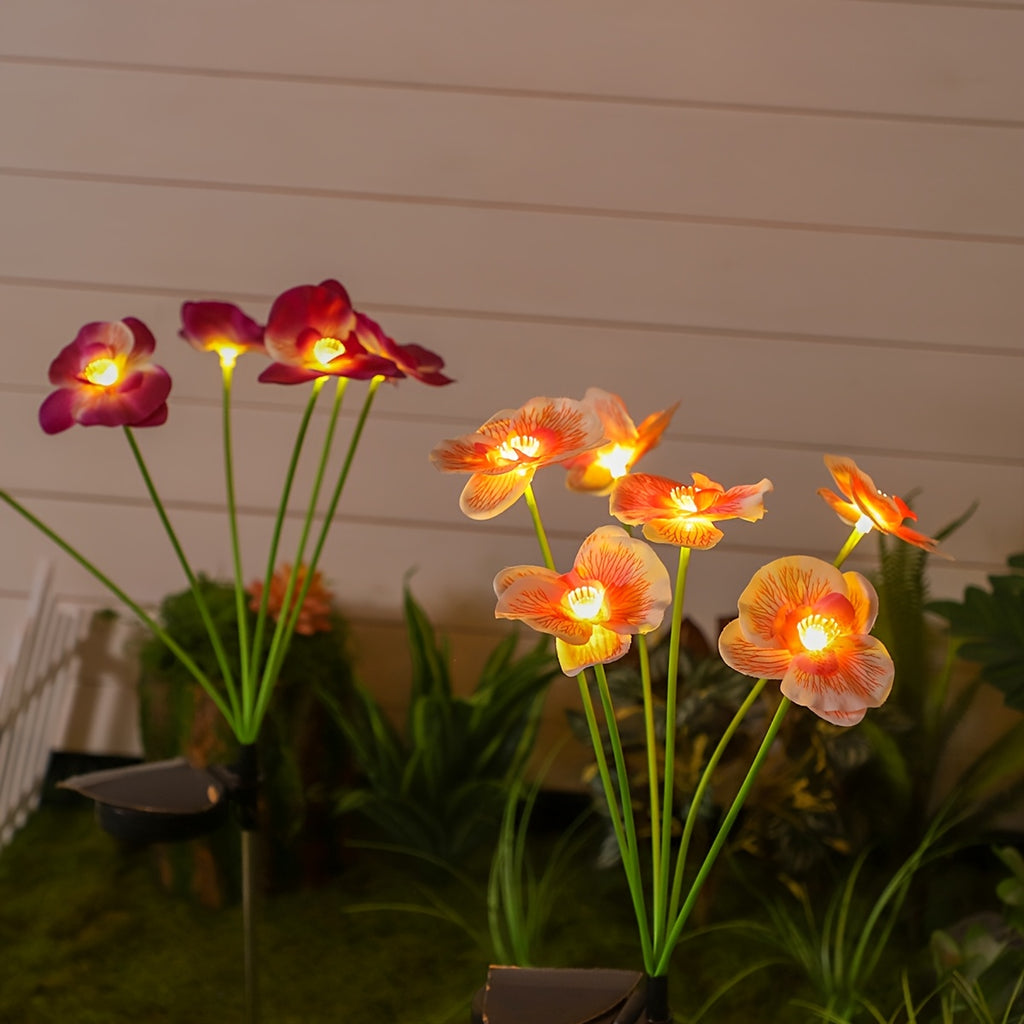 Phalaenopsis Solar Light Outdoor Decoration - Smart Sensor Automatic Brightness Adjustment, Garden Path Courtyard Lighting, Perfect Holiday Gift