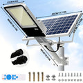Kasotile Outdoor Solar Street Light - 6500K Parking Lot Lighting, Commercial Dusk-to-Dawn Auto On/Off, Heavy Duty Split-Type LED Solar Street Light with Remote Control (Batteries Not Included for Remote)