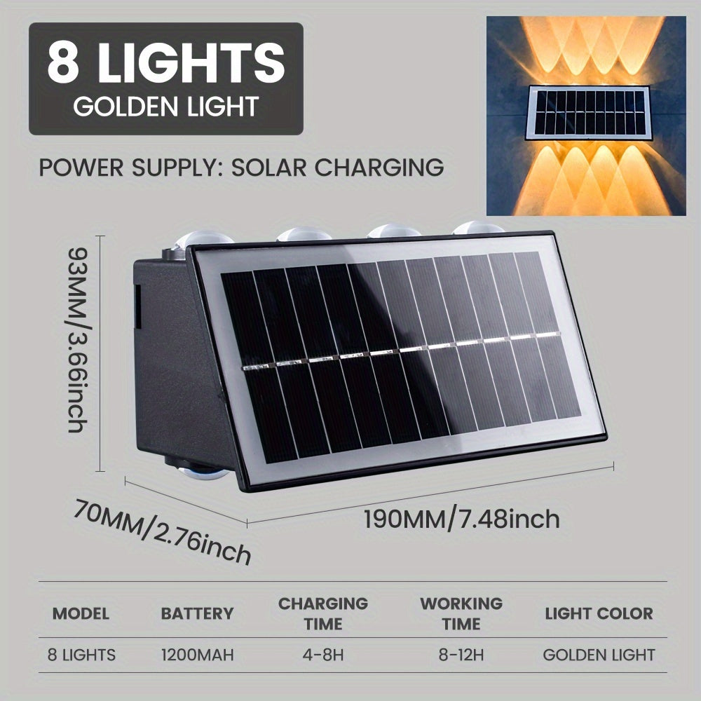 One-Piece Solar Wall Light, Colorful Wall Light, Outdoor Wall Light, Wall Washer Light, Ambient Light, Outdoor Courtyard Light, Suitable for Courtyard, Villa, Exterior Wall, Balcony, Outdoor Decorative Light