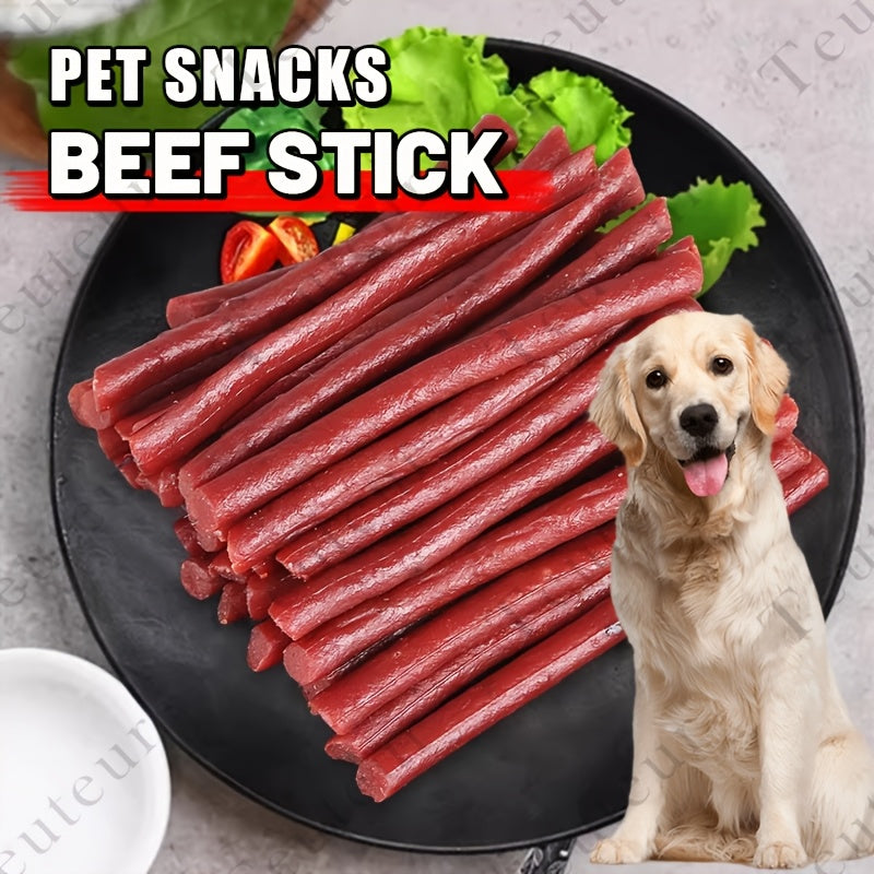 頂級天然牛肉棒狗糧，健康牛肉乾，適合幼犬成犬小型中型大型犬，泰迪金毛獵犬訓練獎勵，磨牙棒，高蛋白無穀物新鮮肉乾，持久耐嚼，適用於所有犬種訓練