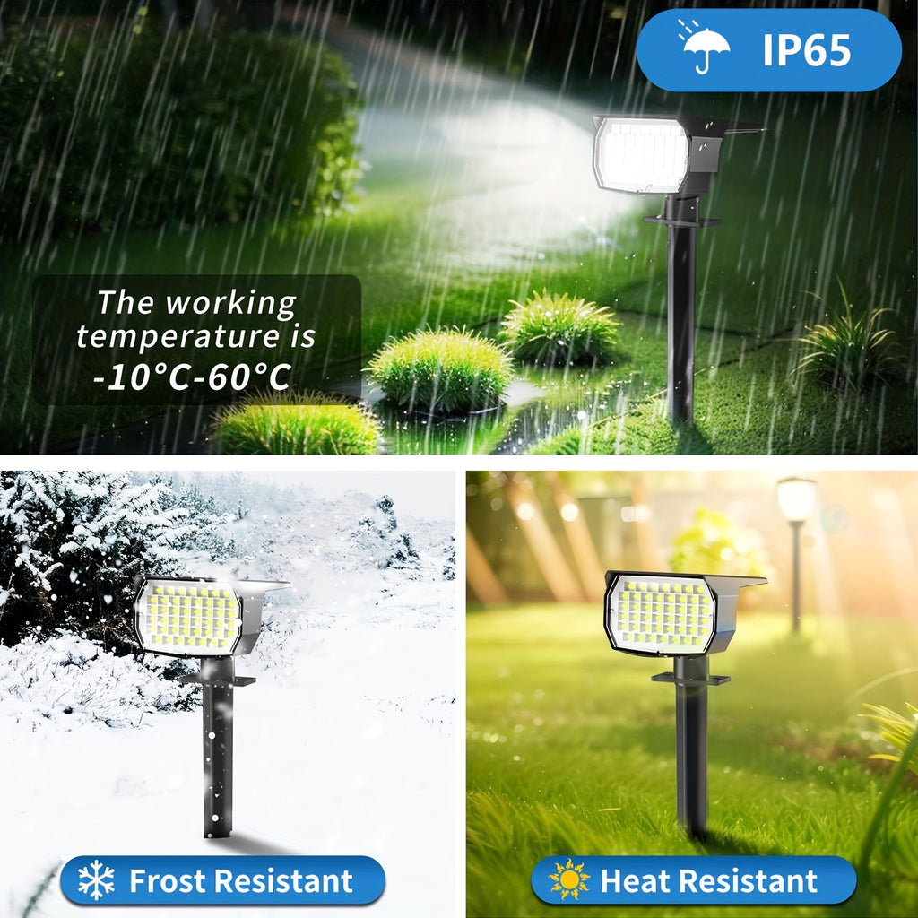 2/4/6-pack outdoor solar lawn lights, 46 LED ultra-bright solar yard lights, courtyard outdoor pathway lights, 3 brightness modes, solar spotlights, for yards, paths, courtyards, garages, lawns, pathways, cool white light. Wall light