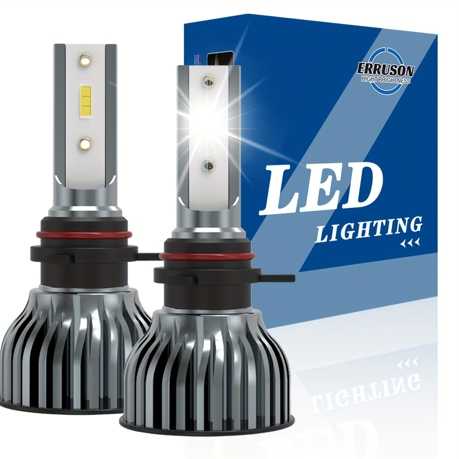 Erruson 2-Pack Dazzling Car Bulbs 9005/HB3 9006/HB4 H11 H4 H7 H1 High/Low Beam Dual-Use Turbo Light, 30000 Lumens 300W 3000K/4300K/6000K/8000K/25000K Car Light, 700% Brightness