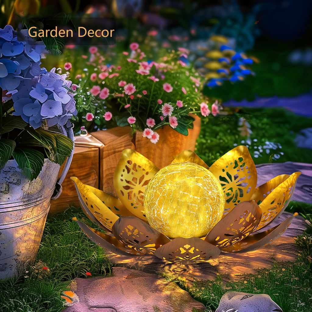 Solar Courtyard Light Outdoor Decoration - Bright Lotus Table Lamp, Solar Light for Courtyard Pathway Courtyard Balcony Exterior Decoration