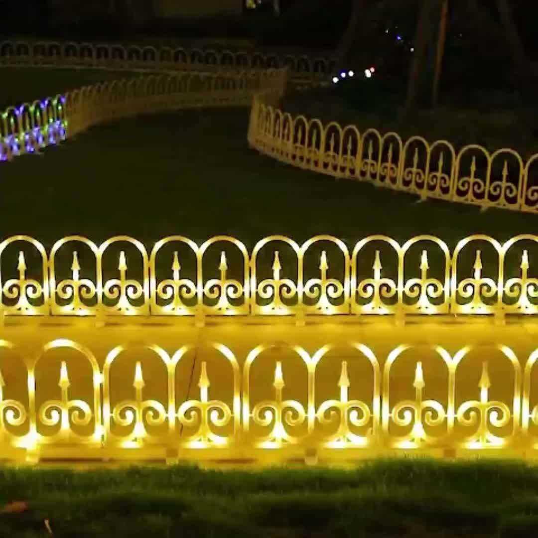 8-Piece Outdoor Solar Fence Light, Solar/USB Dual Power Supply, Warm Light / Color Light Optional, Suitable for Friend Gathering Decorative Atmosphere Light, Valentine's Day Decoration, Proposal Arrangement, Shop, Patio