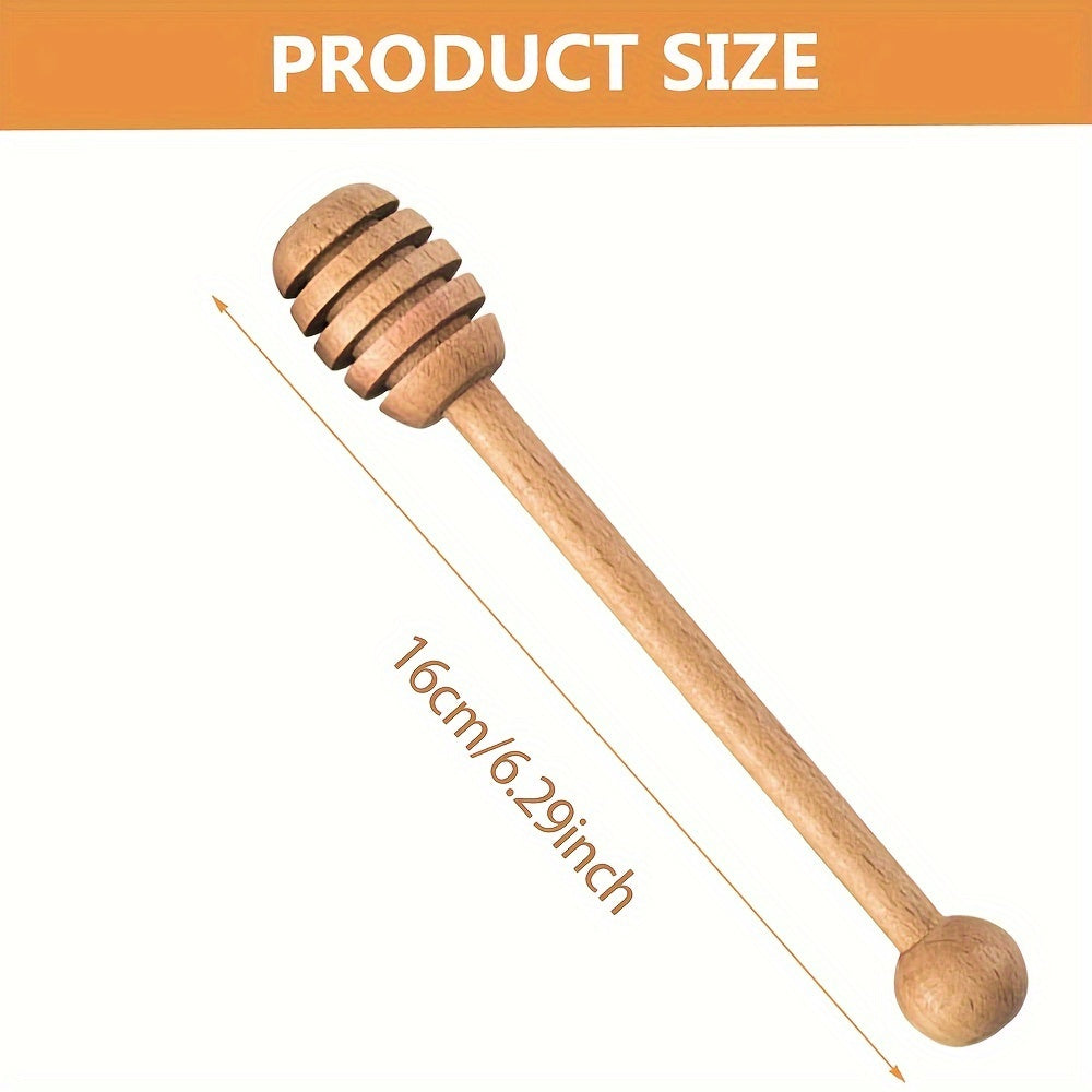 Wooden Honey Dipper – Natural Wood Honeycomb Dripper, Long-Handled Stirrer for Honey, Syrup & Jam – Kitchen Utensil & Stirring Tool