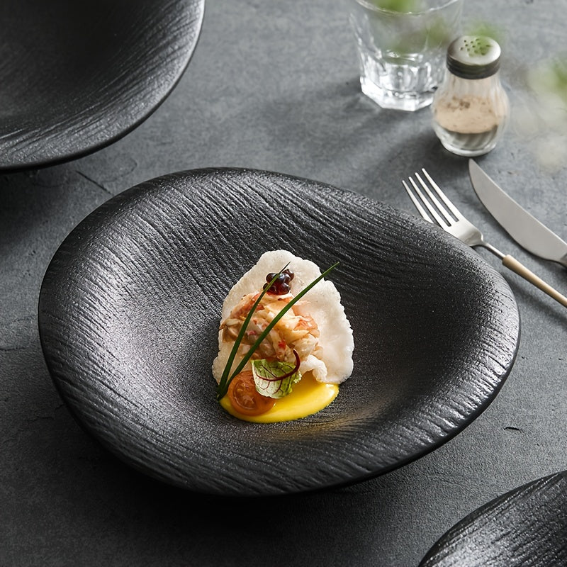1pc Creative Irregular Shape Plate, High-End Sense Irregular Dish, Home Western Dinner Plate, Cold Dish Plate, Salad Plate, High-Appeal Food Presentation Plate