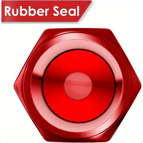 12-Pack Red Hexagon Tire Valve Stem Caps – Premium Metal with Rubber Seal, Universal Fit for Cars, SUVs, Motorcycles, Bicycles & Trucks (Red)