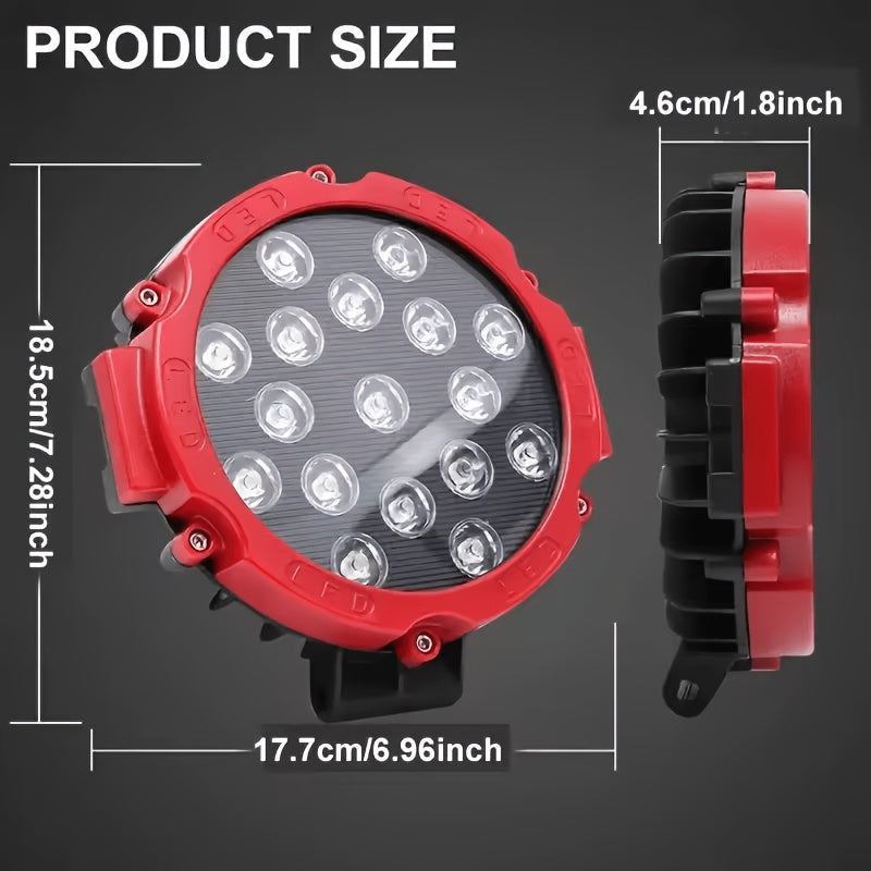 12V/24V high brightness LED off-road 4WD searchlight, car headlight, work lighting lamp, suitable for jeep, truck and automotive work light accessories