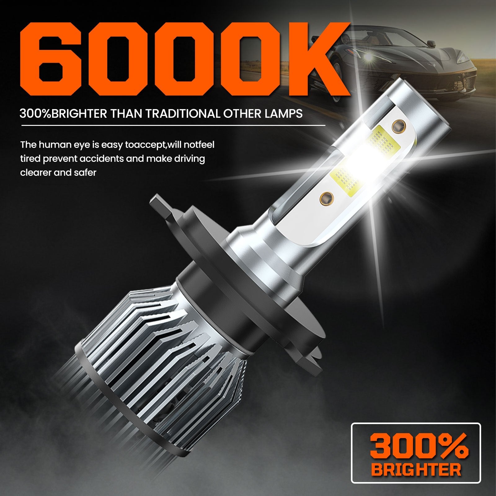 9003 H4 TXBILMOO 2-Pack LED Headlight Bulbs High/Low Beam Set Bright White 10000Lm, No Battery Included