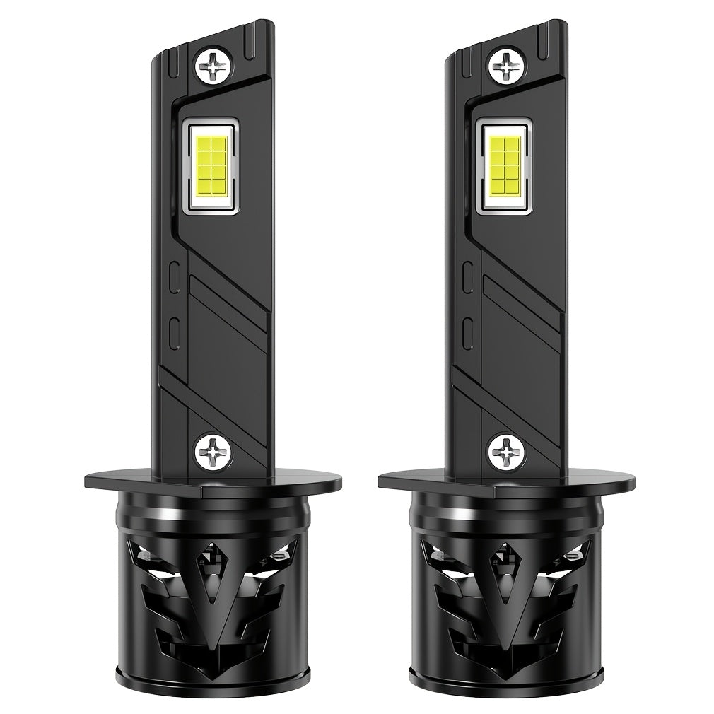 S&D 2Pcs 100W H1 LED Headlight Bulbs 30000LM Super Bright, No Battery H1 Fog Light 6500K White H1 LED Car Headlight Turbo Light High/Low Beam Bulb Car Headlight Easy Installation Plug-and-Play Turbo Fan Fits 99% of Cars with Canbus